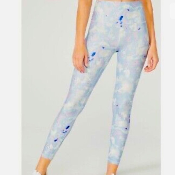 𝅺wildfox 💋🦊 NWT Sweat Watercolor Spill Blue Purple Marble Leggings - Picture 2 of 9